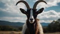 Shady Caprine Charm The Flirtatious Goat with Dark Glasses and a Bun Royalty Free Stock Photo