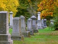 Shady cemetery in fall