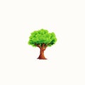 Shady green leafed tree, vector illustration, clip art