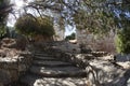 Shady lane in the crusader fortress Khirbat Jiddin