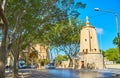 In shady street of Floriana, Malta