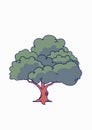 shady tree, vector illustration, clip art