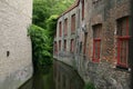 A shady water canal in Brugges Royalty Free Stock Photo