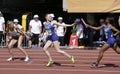 Shae ANDERSON and Symone MASON from USA running 4x400 metres relay in the IAAF World U20 Championship in Tampere, Finland