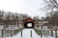 Shaeffer Campbell Covered Bridge in the snow Royalty Free Stock Photo