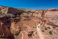 Shafer Trail road in Canyonlands national park, Moab Utah USA. Winding Road - Serpentine Royalty Free Stock Photo