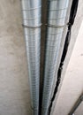 the shaft of an apartment building is a narrow atrium through which pipelines Royalty Free Stock Photo