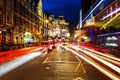 Shaftesbury Avenue in London, UK, at night Royalty Free Stock Photo