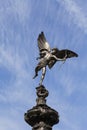 Shaftesbury Memorial Fountain, statue of a mythological figure Anteros, Piccadilly Circus, London, United Kingdom.