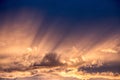 Shafts of sunlight, evening, sunset Royalty Free Stock Photo