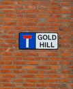 Sign of the famous Gold Hill in Shaftsbury, Dorset