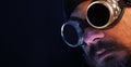 Shag beard and mustache man with goggles - copy space Royalty Free Stock Photo