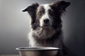 Famished canine waiting for mealtime - Generative AI