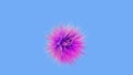 Shaggy round abstraction, 3d render. Multicolored fur ball. Pink fluffy ball isolated