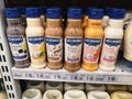 Shah Alam, Malaysia - 20 April 2022 : HELLMANN'S Salad Dressing display for sell on the supermarket shelf