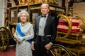 Prince Philip, Duke of Edinburgh and Queen Elizabeth II\'s wax figures displayed at Red Carpet 2 in I-City Shah Alam Royalty Free Stock Photo