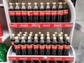 Shah Alam, Malaysia - 25 June 2022 : Assorted Coca-Cola Carbonated Soft Drinks Bottles display for sell on the supermarket shelves
