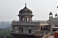 Shah burj located in Agra Fort. Palace`s balcony where Shah Jahan spent his last days watching over Taj Mahal, Uttar Pradesh Royalty Free Stock Photo