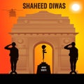 Shaheed diwas commemoration day martyrs vector illustration