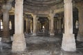 Shaher ki Masjid, interior view with carvings on Pillars and Dome, built by Sultan Mahmud Begada 15th - 16th century Royalty Free Stock Photo