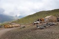 Shahsavan nomad tent in Mount Sabalan Volcano , Iran Royalty Free Stock Photo