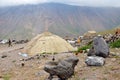 Shahsavan nomad tent in Mount Sabalan Volcano , Iran Royalty Free Stock Photo