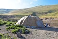 Shahsavan nomad tent in Mount Sabalan Volcano , Iran Royalty Free Stock Photo