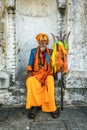 Shaiva sadhu (holy man) in ancient Pashupatinath Temple