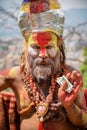 Shaiva sadhu (holy man) in Kathmandu, Nepal Royalty Free Stock Photo