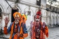 Shaiva sadhus (holy men) in ancient Pashupatinath Temple