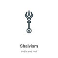 Shaivism outline vector icon. Thin line black shaivism icon, flat vector simple element illustration from editable india concept