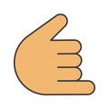 Shaka hand gesture color icon Royalty Free Stock Photo