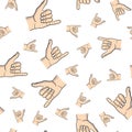 Shaka hand pattern white Royalty Free Stock Photo