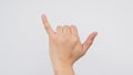 The shaka hand sign is a greeting in the hawaiian culture,subsequently aiso used in surfer culture
