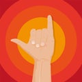 Shaka Sign vector on colorful background, Hand sign, illustration.