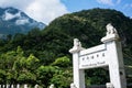 Shakadang trail entrace gate in taroko gorge in Taiwan