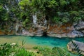 Shakadang Trail, a path carved into the wall of a marble cliff in Taroko National Park,