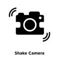 Shake Camera icon vector isolated on white background, logo concept of Shake Camera sign on transparent background, black filled Royalty Free Stock Photo
