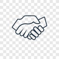 Shake Hands concept vector linear icon isolated on transparent b Royalty Free Stock Photo