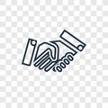Shake hands concept vector linear icon on transparent b Royalty Free Stock Photo