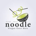 shake noodle logo vector illustration design, noodle bowl icon symbol template design