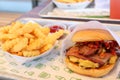 Shake Shack burger and fries Royalty Free Stock Photo