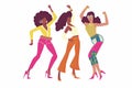 Shake your booty disco party dance 70s seventies music vector illustration Generative AI Royalty Free Stock Photo