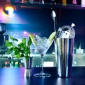 Shaker and bar inventory Royalty Free Stock Photo