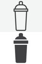 Shaker bottle vector icon set in line and solid different style Royalty Free Stock Photo