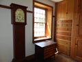Hancock Shaker Village interior Window, Furniture and clock Royalty Free Stock Photo