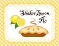 Shaker Lemon Pie, Lace Doily Place Mat, Yellow Gingham Check Background