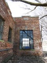 Shaker School brick building remains in Watervliet-Colonie, NYS Royalty Free Stock Photo