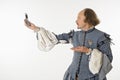 Shakespeare with cell phone.