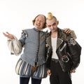 Shakespeare and goth man. Royalty Free Stock Photo